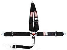 SFI 16.1 PULL UP RACING HARNESS 5 POINT V ROLL BAR MOUNT 3" CAM LOCK BLACK