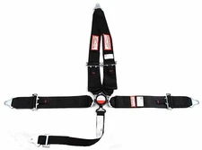 SFI 16.1 PULL UP RACING HARNESS 5 POINT V ROLL BAR MOUNT 3" CAM LOCK BLACK