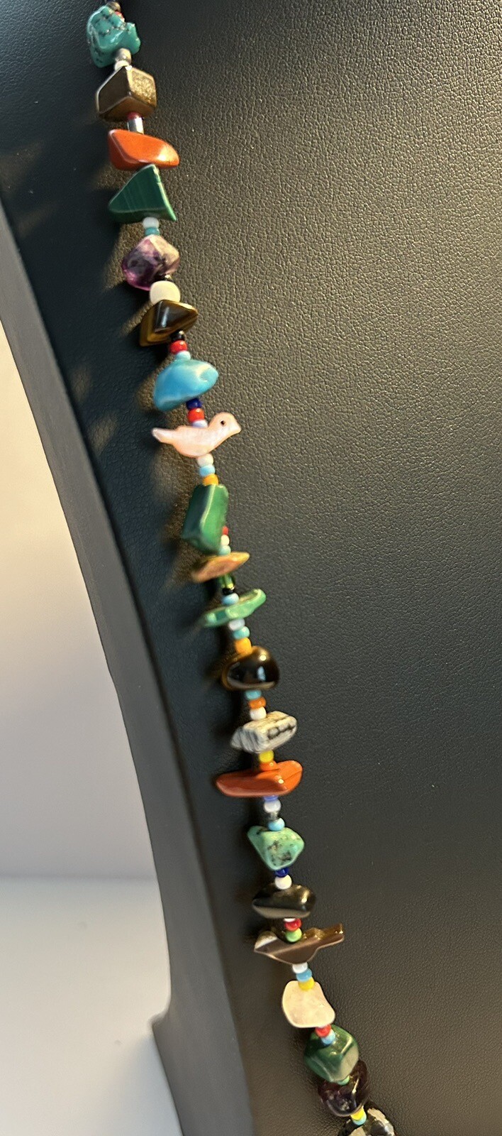 Native Artisan Crafted Multi Gemstone Bird Fetish… - image 4