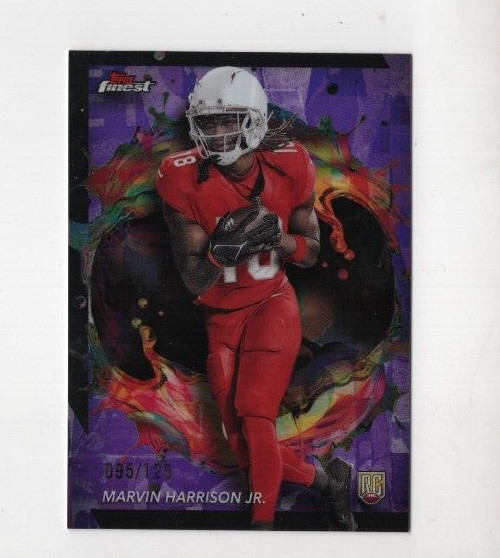 MARVIN HARRISON JR 2024 TOPPS FINEST ROOKIE RARE #268 PURPLE REFRACTOR #D/125