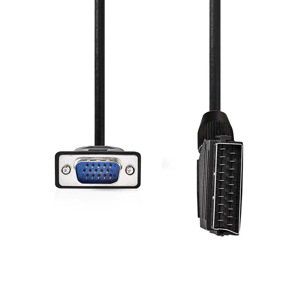 SCART Cable to SVGA VGA 15 PIN HD PLUG Lead 1.5M UK - Image 2 of 4