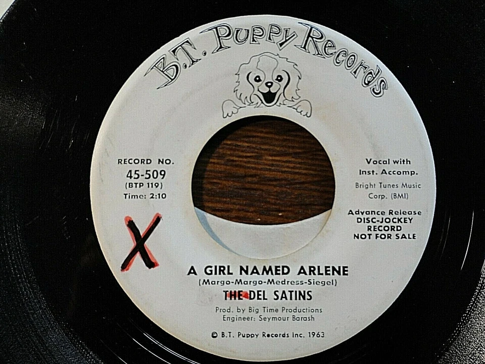 A Girl Named Arlene b/w Sweets For My Sweet - DEL SATINS  VG+, DJ PROMO, DOO WOP Foto 2 de 4