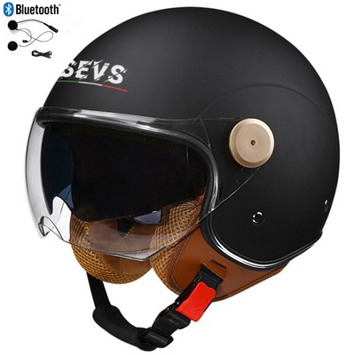 DOT Vintage Half Face Motorbike Helmet 3/4 Motorcycle Scooter Cruiser Helmet