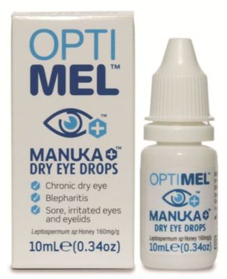 bottles of Optimel Manuka Honey Dry Eye Drops Dry Eye Treatment