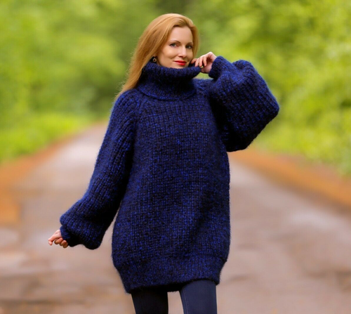 SUPERTANYA blue black mohair sweater 