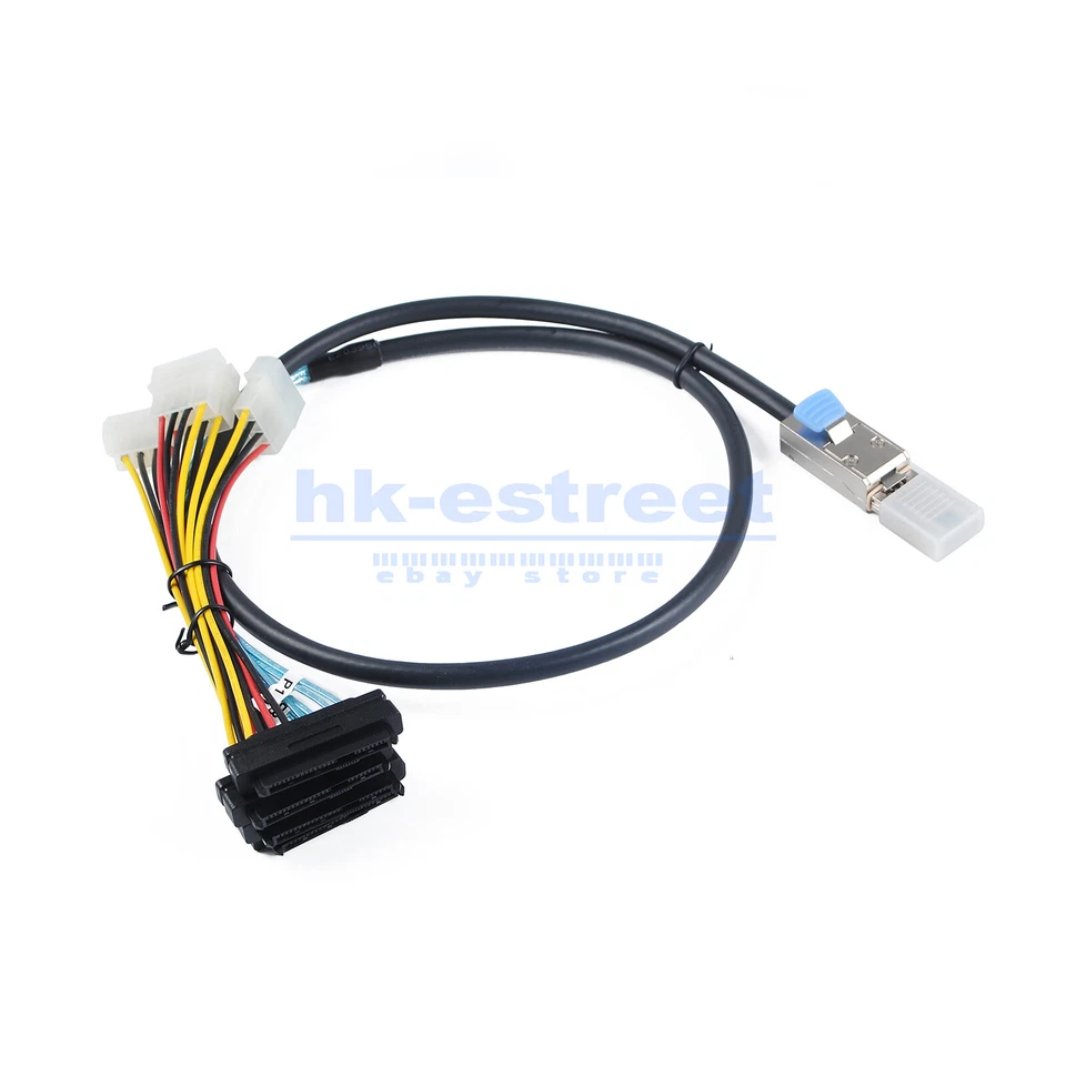 TOP new Mini SAS SFF-8088 to 4X SFF-8482IDE Internal HD Cable with SATA Power 2M - Image 4 of 4