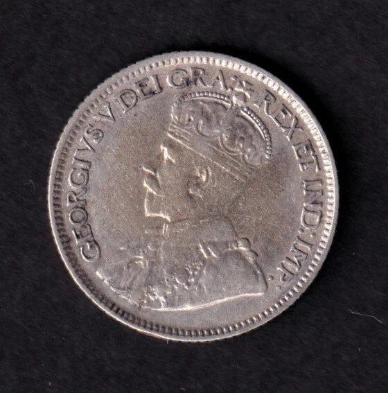 Canada 1920 10c Ten Cent Silver Coin King George V EF  Extra Fine .800 Silver - Image 2 of 2