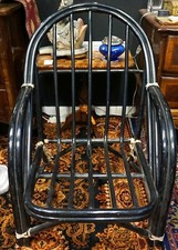 GRANDE POLTRONA IN BAMBOO LACCATA DI NERO- VINTAGE- SEDIA