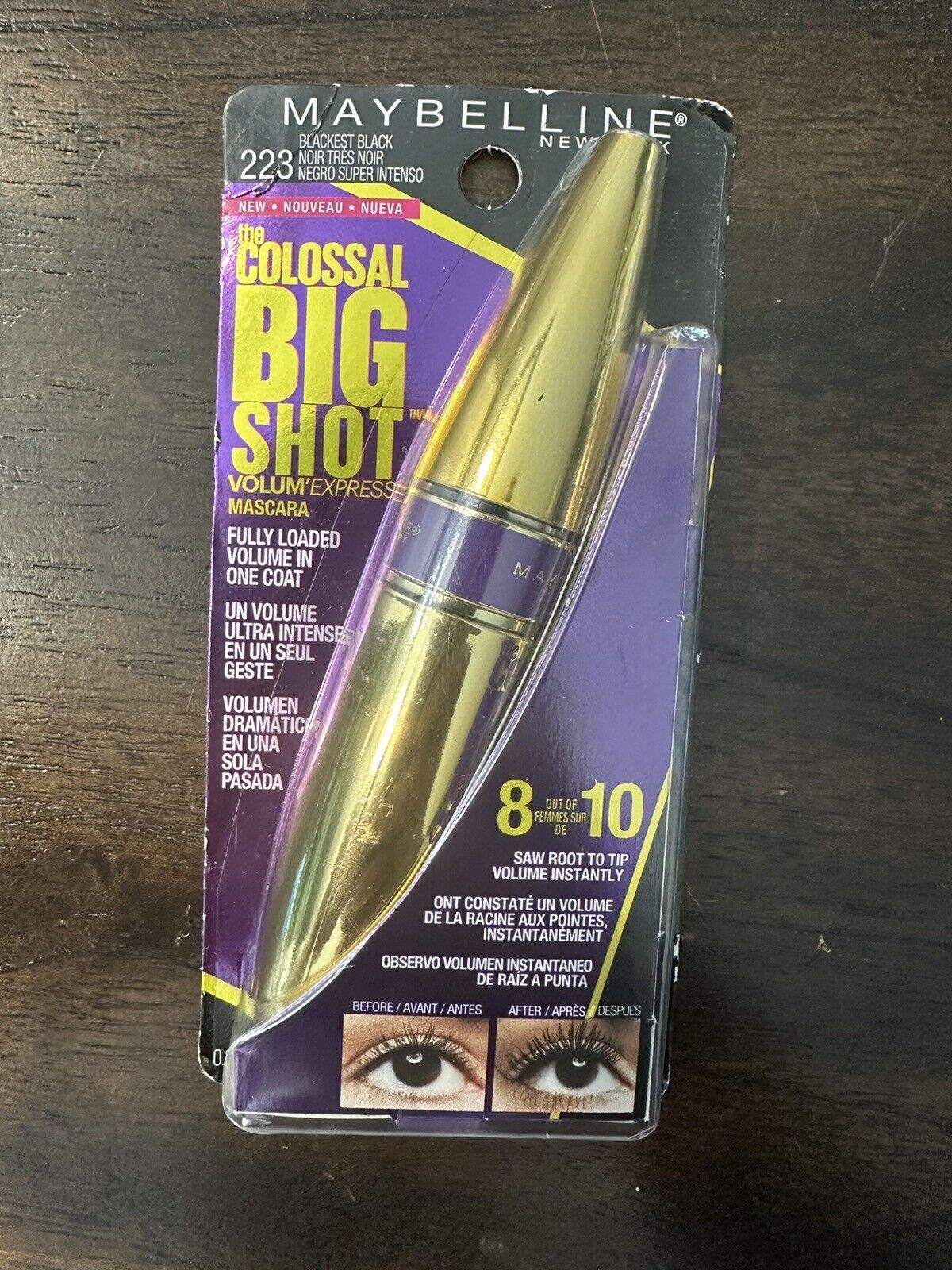 Maybelline Volum' Express The Colossal Big Shot Washable Mascara, 223  Blackest Black (Pack of 2)