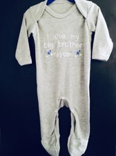 Personalised Big/Little Sister/Brother Baby Grow,Outfit,Bodysuit, Newborn Gift
