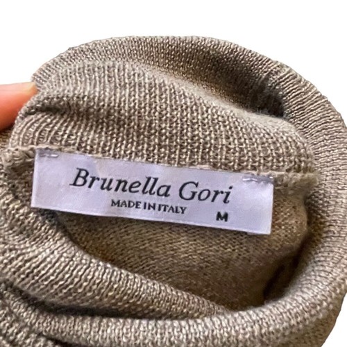 Brunella Gori Sweater Womens Light Brow Merino Wool Knit Turtleneck Sweater Sz.M - Picture 5 of 9