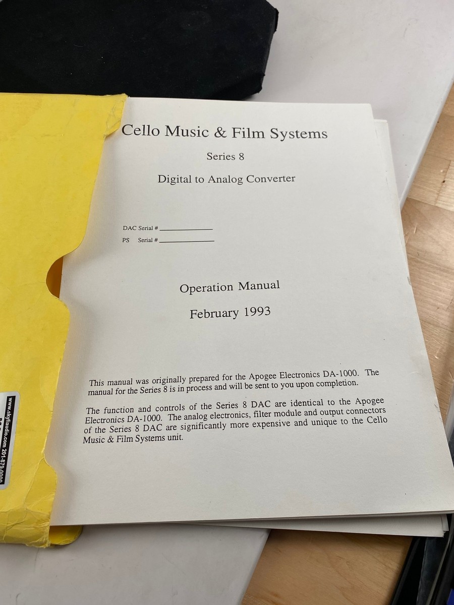 Cello Music & Film Systems Series 8.1 DAC with Power Supply | eBay