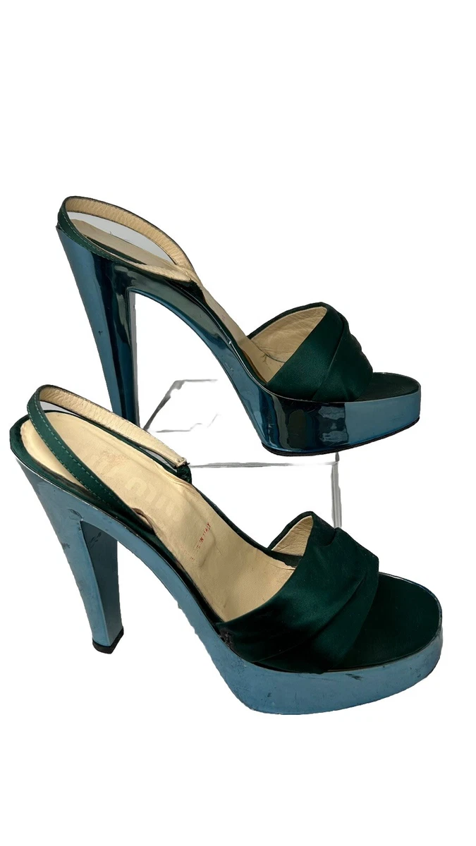 靴 Miu Miu Green Pointed Toe Mules 38 Women's Green Miu Miu for