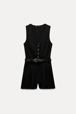 NEW ZARA BLACK SHORT JUMPSUIT ROMPER COCKTAILPARTYCLUBWEAR/3897/161/800/L