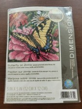 Dimensions Butterfly On Zinnia Cross Stitch 7232 Finished Size 5" X 5"