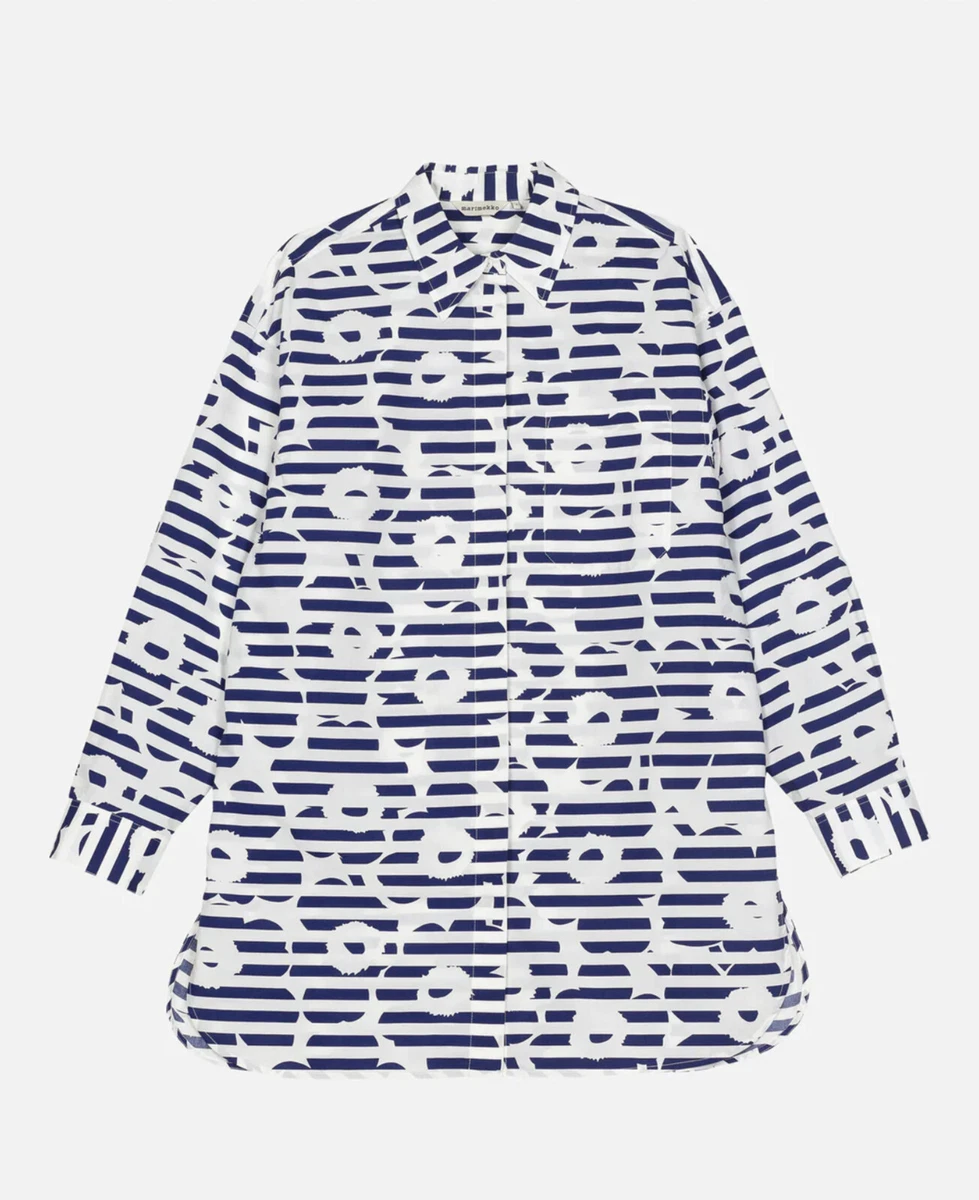 NWT MARIMEKKO | Veiga Tasaraita Unikko Button-Up Tunic/Blouse