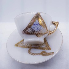 Vintage Dollhouse Miniature Cup  Saucer IYOB FILIAE Jobs Daughters Int. O.J.D.