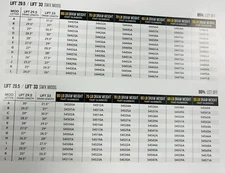 Mathews SWX Mods or Modules - Lift Compound Bow  Mod chart In description