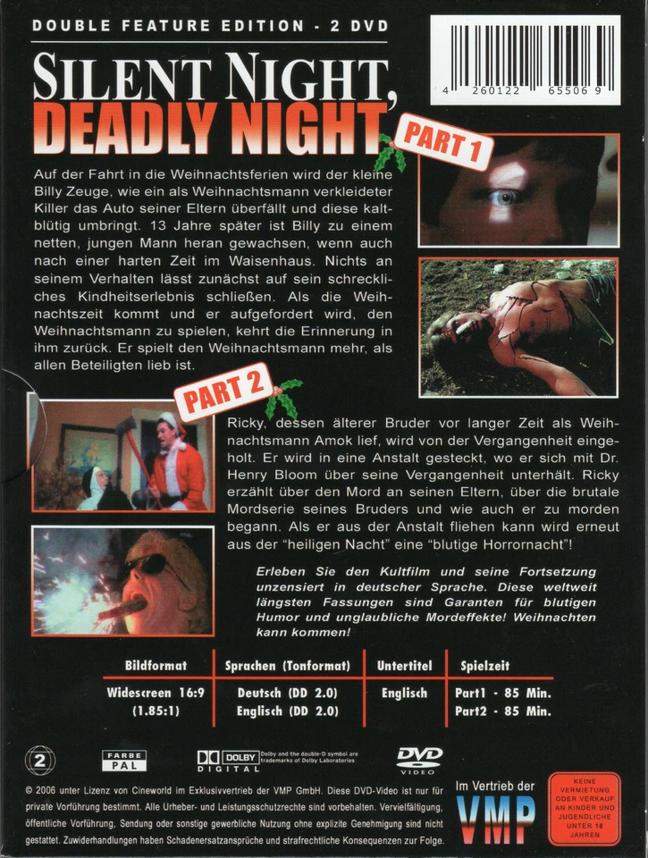 Silent Night , Deadly Night 1 & 2 , DVD , uncut , new and sealed ! - Image 2 of 2