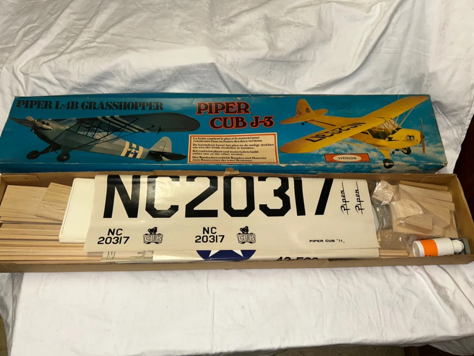 Svenson 1:6 Piper Cub J-3 / Piper L-4B Grashopper in OVP (2 Modellbauvarianten) - Bild 3 von 4