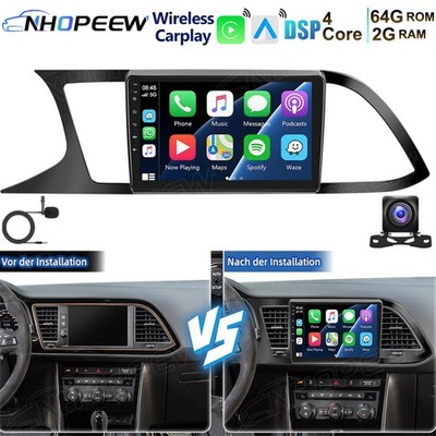 Android 15 Autoradio 9' 64G Carplay GPS Navi Kam für Seat Leon 5F1 5F5 2012-2020