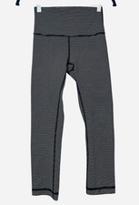 lululemon Wunder Under Crop High Rise Full On Luxtreme 21 Legging Stripe Black 4