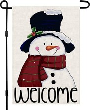 Welcome Christmas Garden Flag 12x18 Inch Double Sided 12" X 18", Multicolor