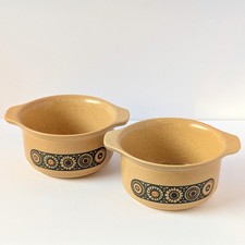 Kilncraft Bacchus Lugged Ironstone Soup Bowls Pair Retro 1970s Cereal MCM