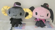 Sanrio LLOROMANNIC Berry Cherry Dark Black Plush Doll 14cm Set of 2 FuRyu NEW