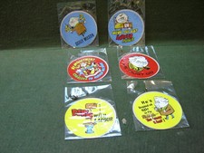 Vintage Unused 1960s Harold Wilson Labour Party Cartoon Waterproof Stickers x 6