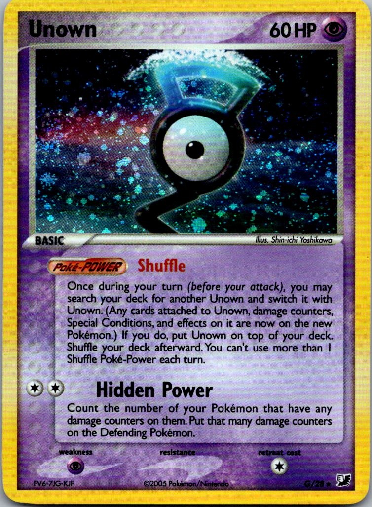 Unown (G) Holo Rare Unseen Forces G/28 NM