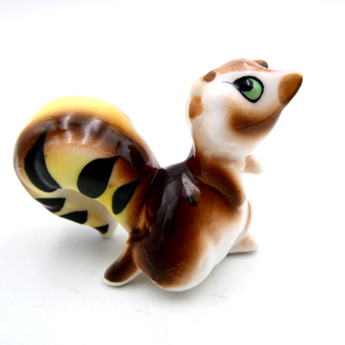 Anthropomorphic Squirrel Figurine Brown Ceramic Vintage Hand Painted Kitsch