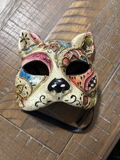 Cat Party Mask Watercolor Gatto Masquerade Mask Adjustable Tie On