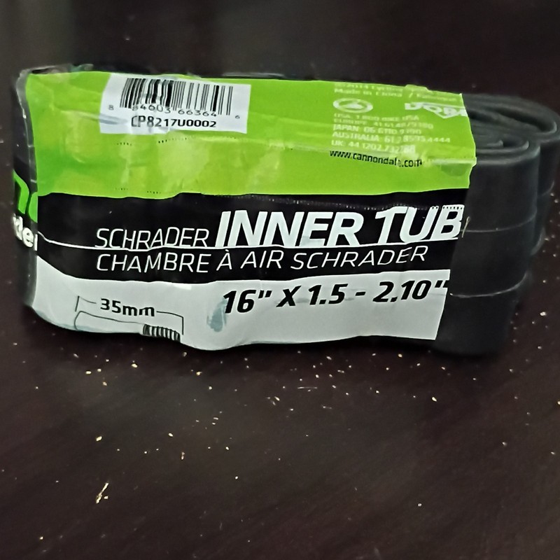 Cannondale 16in Inner Tube 1.5-2.10 Schrader Valve 35mm Black CP8217U0002