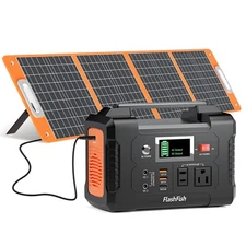 200W Portable Power Station Generator Battery With 100W Solar Panel For Camping