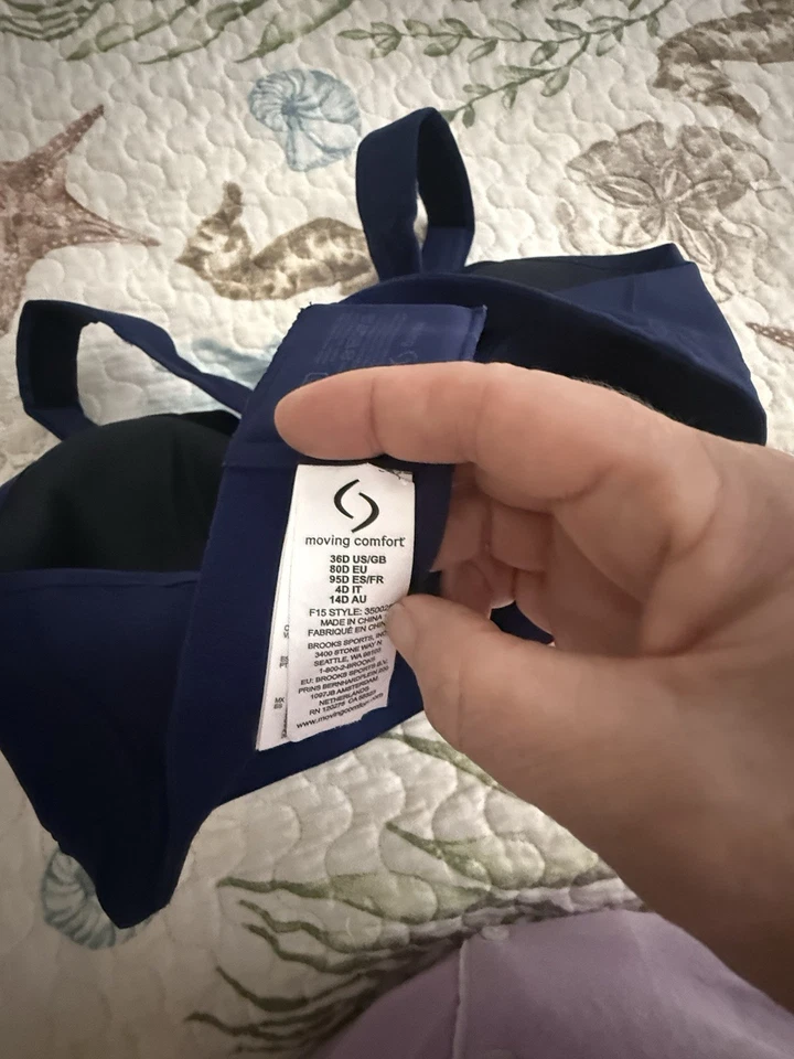 Sujetador deportivo Brooks Juno 350025 espalda deportiva inalámbrico azul marino talla 36D MOVING COMFORT Foto 3 de 3