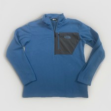 The North Face Jacket Mens Blue Fleece 1/4 Zip Pullover Polartec Lightweight M