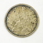 1878 Trade Dollar Silver Coin Chop Marks Circulated Authentic US Trade Type