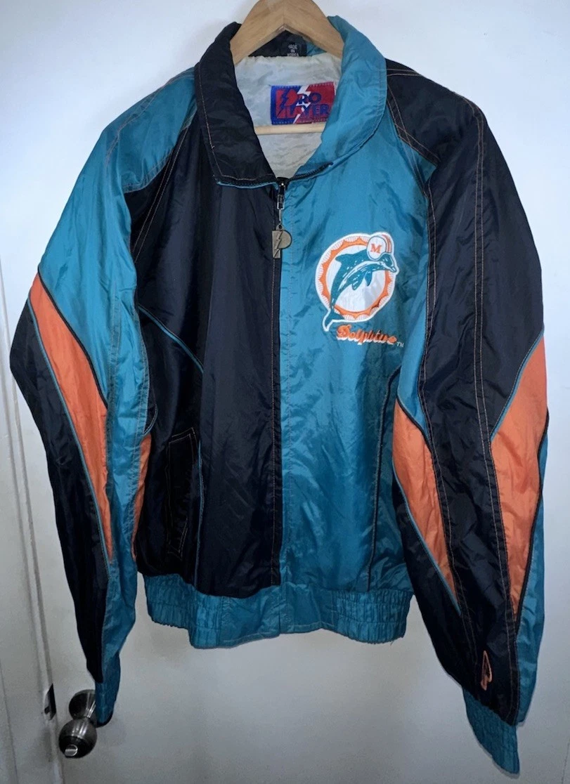 Men’s VTG Embroidered MIAMI DOLPINS Pro Player Windbreaker Sz S