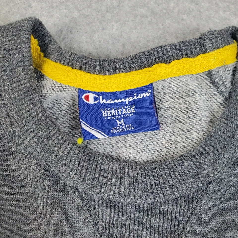 Champion Michigan Wolverines Sudadera Mediana Heritage Cuello Redondo Suéter Gris Foto 3 de 4