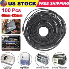 100 Pcs Rubber Drive Belt Replacement Square for Cassette Player Recorder Repair