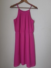 Loft Halter Mini Dress Womens 10 Pink Barbiecore Cocktail Brunch Party Classic 