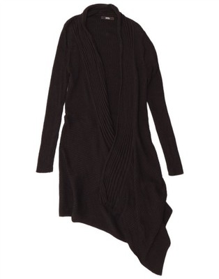 MARKS & SPENCER Womens Asymmetric Cardigan Sweater UK 10 Small  Black AI03