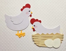 Farm Chickens.  Scrapbook, Card Making Paper Piecing
