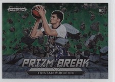 2023-24 Panini Prizm Draft Picks Break Green Wave Tristan Vukcevic #14 1t8i