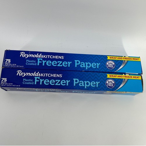 Reynolds Freezer Paper Blue Plastic Coated 75 Sq Ft 2 Pack 150 Total Sq Ft