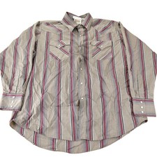 Vintage 1990s Ely Cattleman Western Style Pearl Snap Button Up Shirt Men's XL