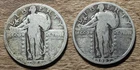 1925 & 1927 Standing Liberty Silver Quarters (2 Coins)