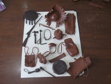 LOT Vintage Brown GERONIMO INDIAN CHIEF CHEROKEE JOHNNY WEST Marx Western Cowboy