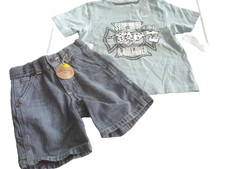 Boys Short Set Blue Stop Drop Roll Size 2T NEW